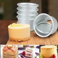 iEFiEL Aluminum Round Mini Cake Pan Removable Bottoms DIY Baking Tools (5, 2 inches) N2
