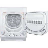 GE GUD24ESSJWW 24" Unitized Spacemaker 2.0 DOE Cu. Ft. Washer and 4.4 Cu. Ft. Electric Dryer in White N3