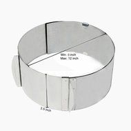 J&amp;P Home Stainless Steel Adjustable Round Cake Ring Mold Mousse Mold, 6 Inch to 12 Inch N5