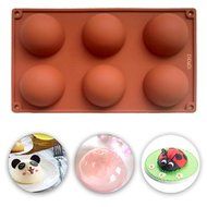 Silicone Baking Mould Hemisphere,DiDaDi 6-Cavity Half Circle DIY Cake Baking Mould Silicone Mold for Making Delicate... N3