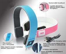 Sisun colorful 2ch Stereo Audio wireless bluetooth V3.0 headset with mp3 player (Pink) N6