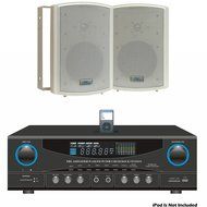 Pyle Stereo Receiver and Marine Speaker Package - PT4601AIU 800 Watts Stereo Receiver AM-FM Tuner/USB/SD/Ipod... N2