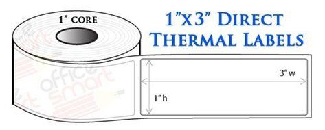 4 Rolls - 1x3 Direct Thermal Labels for Zebra GC420d GC420t GK420d GK420t GX420d GX420t LP2824 LP2422 TLP2824...