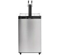 Danby DKC052BSL2DB 21" Freestanding Dual Tap Keg Dispenser With 5.2 cu. ft. Capacity Scratch Resistant Worktop...