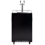 EdgeStar Full Size Dual Tap Built-In Black Stainless Steel Kegerator N3