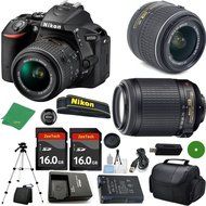 Nikon D5500 - International; Version (No Warranty), 18-55mm f/3.5-5.6 DX VR, Nikon 55-200mm f4-5.6G VR, 2pcs 16GB...