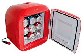 Koolatron KWCXJ6 Coca-Cola 9-Can-Capacity Mini Fridge, Red