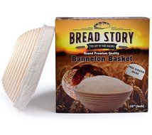 Banneton Proofing Basket Set 10 inch Round by Bread Story &ndash; Brotform Handmade Unbleached Natural Cane Bread Baking...