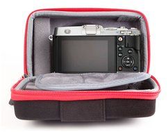 DURAGADGET Executive Black and Red Rigid Protective Case with Elastic Belt Loop Exclusively for Olympus PEN EP5... N2
