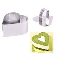 FUBARBAR Mini Cake Cutter Mold Decorating Pastry Ring with Pusher 3 X 2 Inch Stainless Steel Assorted Shape(Round) N19