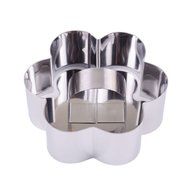 FUBARBAR Mini Cake Cutter Mold Decorating Pastry Ring with Pusher 3 X 2 Inch Stainless Steel Assorted Shape(Round) N20
