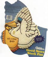 Wilton Good News Stork Flying with Baby Cake Pan (502-3851, 1983)