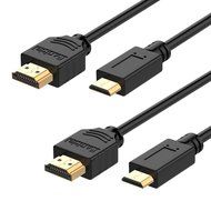 Mini HDMI to HDMI Cable, Rankie 2-Pack High-Speed Mini-HDMI to HDMI Cable - 6 Feet (Black) - R1110D
