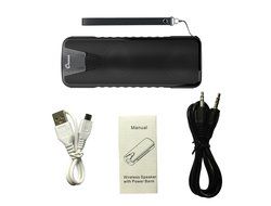 HomeBot Portable Bluetooh Speaker Waterproof with Led Flashlight,Lanyard,4400mAh Power Bank,USB,Micro SD,3.5 AUX...