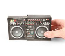 Kikkerland US54 Boombox Slide-Out Speaker - Retail Packaging - Black