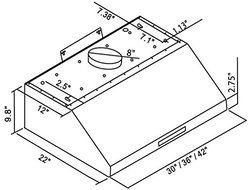 CAVALIERE 30" Under Cabinet / Wall Mounted Stainless Steel Kitchen Range Hood w/Remote Control 900 CFM AP238-PS65-30 N7