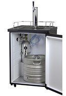 Kegco KOM20B-2 Dual Faucet Kombucha Keg Cooler with Black Cabinet and Door N8