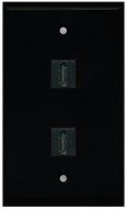 RiteAV - Black 2 Port HDMI Wall Plate