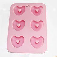X-Haibei Heart Donut Cake Cookies Chocolate Jello Baking Pan Silicone Soap Mold N2