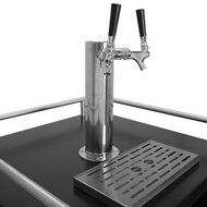 EdgeStar Full Size Dual Tap Built-In Black Stainless Steel Kegerator N6