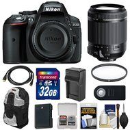 Nikon D5300 Digital SLR Camera Body (Black) with 18-200mm VC Lens + 32GB Card + Backpack + Battery &amp; Charger +...