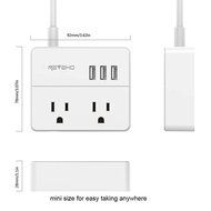 Power Strip for Travel, Reyeho 2 AC Outlet with 3 USB Travel Charging Station Smart Ports for iPhone, Laptop,... N3