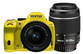 Pentax K-50 16MP Digital SLR DAL18-55mmWR, DAL50-200mmWR WZOOM KIT YELLOW/YELLOW 033