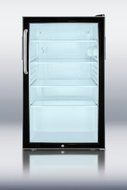 Summit SCR500BLBI7TBADA: Commercially listed ADA Compliant 20" wide glass door all-refrigerator for built-in use... N3