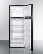Summit FF1119BIM 24" Freestanding Top Freezer Refrigerator with 10.3 cu. ft. Total Capacity, Ice Maker in Black N2