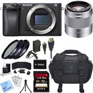 Sony ILCE-6300 a6300 4K Mirrorless Camera Body w/ 50mm Telephoto Lens Bundle includes Camera, 50mm Lens, 49mm... N2