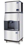 Manitowoc IY-0455W-SFA-291 450 Lb Water-Cooled Half Cube Ice Machine w/ SFA-291 Hotel Dispenser