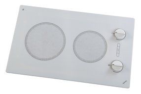 Kenyon B49591 6-1/2 and 8-Inch Alpine 2-Burner Cooktop with Analog Control UL, 208-volt, White