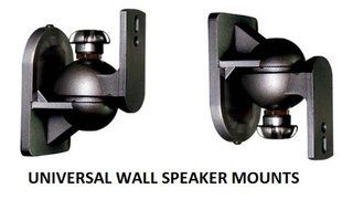 EZ Mounts -(1 Pair) Universal satellite surround sound speaker mounts / Brackets / Stands Max weight 7.5 lbs -...