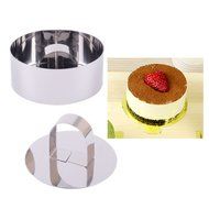 FUBARBAR Mini Cake Cutter Mold Decorating Pastry Ring with Pusher 3 X 2 Inch Stainless Steel Assorted Shape(Round) N22