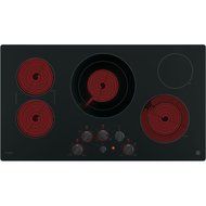 PP7036DJBB 36" Electric Cooktop with 5 Ribbon Burners, Front Center Control Knobs, Hot Surface Indicator, Keep-Warm...
