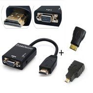 CableDeconn 3 in1 HDMI Male To VGA Female + Micro HDMI to HDMI adapter + Mini HDMI to HDMI adapter cable With... N2