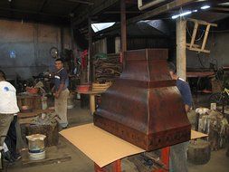 Mexican Home Art, 42 W X 24" D X 36" H, Copper Range Hood (Cafe Patina)