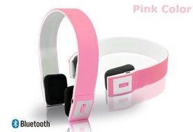 Sisun colorful 2ch Stereo Audio wireless bluetooth V3.0 headset with mp3 player (Pink) N11