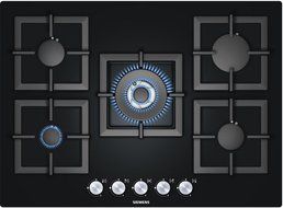 SIEMENS EP716QB21E Cooktop 5 Cooking Area , Black Glass Ceramic Surface Type of Gas ( LPG or Natural ) 220V is...