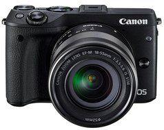 Canon EOS M3 Mirrorless Camera (Black) with EF-M 18-55mm f/3.5-5.6 IS STM Lens - International Version (No Warranty) N2