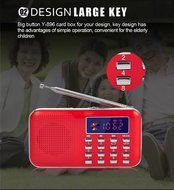 TimornTM Fashion Stereo Sound FM Radio Support TF Card / USB Disk with LED Screen Display Suitable for Mobile... N10