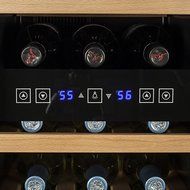 Koldfront 18 Bottle Free Standing Dual Zone Wine Cooler - Black and Stainless Steel N7