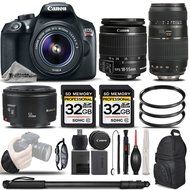 Canon EOS T6 DSLR Camera + Canon EF-S 18-55mm IS II Lens + Canon EF 50mm f 1.8 II Lens + Tamron Zoom Telephoto...