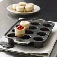 Non-stick 12pcs min cheesecake pan/Mini muffin bake disc/tart bake Pan/ coffee cake baking pan Bottom tray baking... N3
