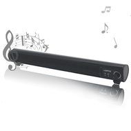 LONPOO 10w USB Powered Slim Sound Bar Speakers with Mic and Earphone Jack for PC ，Iphone 6 (Black) N3