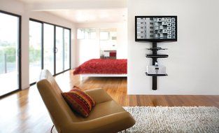 OmniMount Tria 3 Shelf Wall System, Black N7