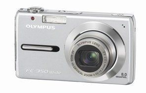 Olympus FE-350 8MP Digital Camera with 4x Wide Angle Optical Zoom (Silver)
