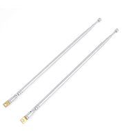 uxcell Pair 62.5cm 4 Section Telescopic Stainless Steel AM FM Radio Antenna