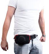 DURAGADGET Executive Black and Red Rigid Protective Case with Elastic Belt Loop Exclusively for Olympus PEN EP5... N8