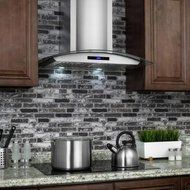 30 in. Convertible Wall Mount Range Hood in Stainless Steel with Tempered Glass and Touch Control N6